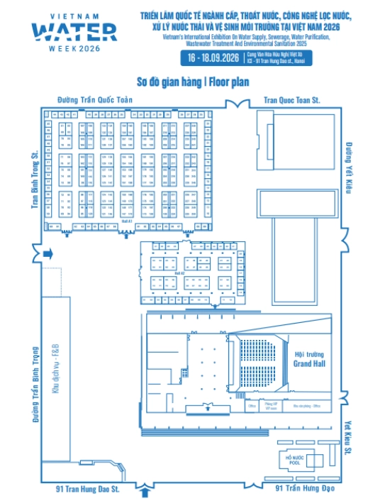 Exhibition Hall Floor Plan for Vietnam Water Week 2026